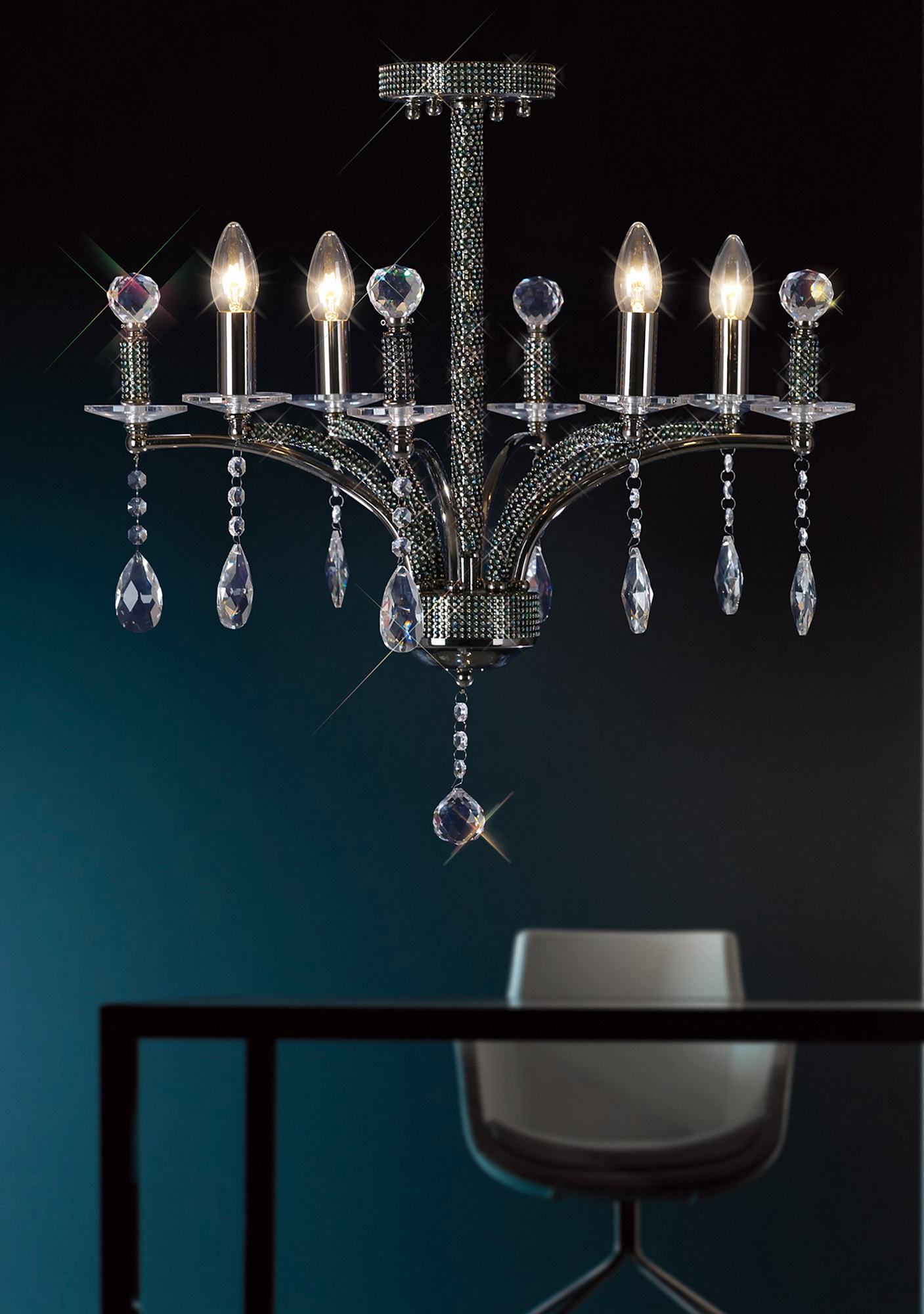 Fiore Crystal Ceiling Lights Diyas Multi Arm Crystal Fittings Fiore Crystal Ceiling Lights Diyas Multi Arm Crystal Fittings